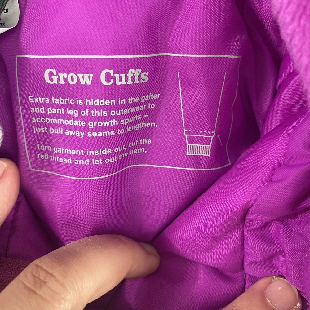 LL Bean Ski Bibs Pant Kids 3T Magenta Waterproof Insulated Fleece Lined Snow